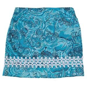 Lilly Pulitzer DARK n STORMY Roslyn Mini Skirt Size 8 Goslings Rum Holy GRAIL!